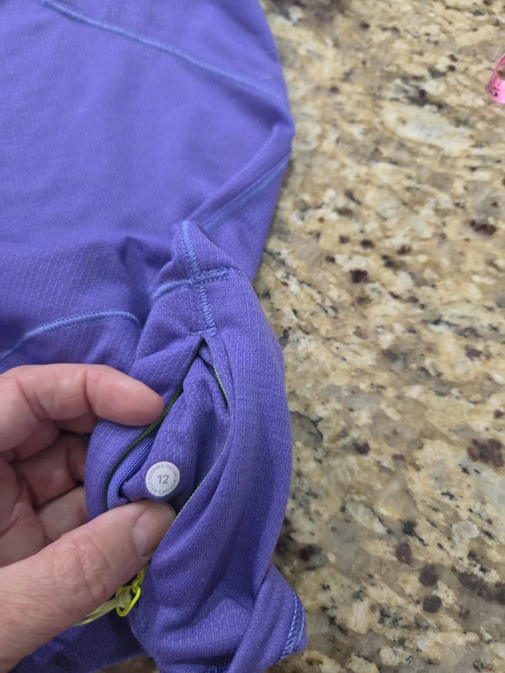 lululemon Lavender Athletic Top with Logo Patch Hiking Shirt